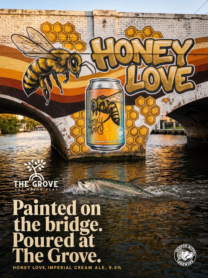 Painted on the bridge. Poured at The Grove.